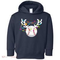 Christmas Lights Baseball Ball Funny Xmas Toddler Hoodie thumb 0