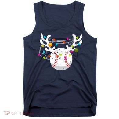 Christmas Lights Baseball Ball Funny Xmas Tank Top
