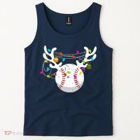 Christmas Lights Baseball Ball Funny Xmas Tank Top thumb 2