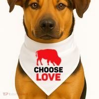 Choose Love Buffalo Choose Love Bills USA-Made Doggie Bandana thumb 1
