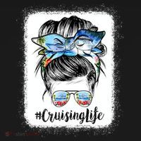 Cruising Life Cruise Messy Bun Hair Sunglasses Mom Great Gift Doggie Tank thumb 4