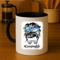 Cruising Life Cruise Messy Bun Hair Sunglasses Mom Great Gift Coffee Mug thumb 4