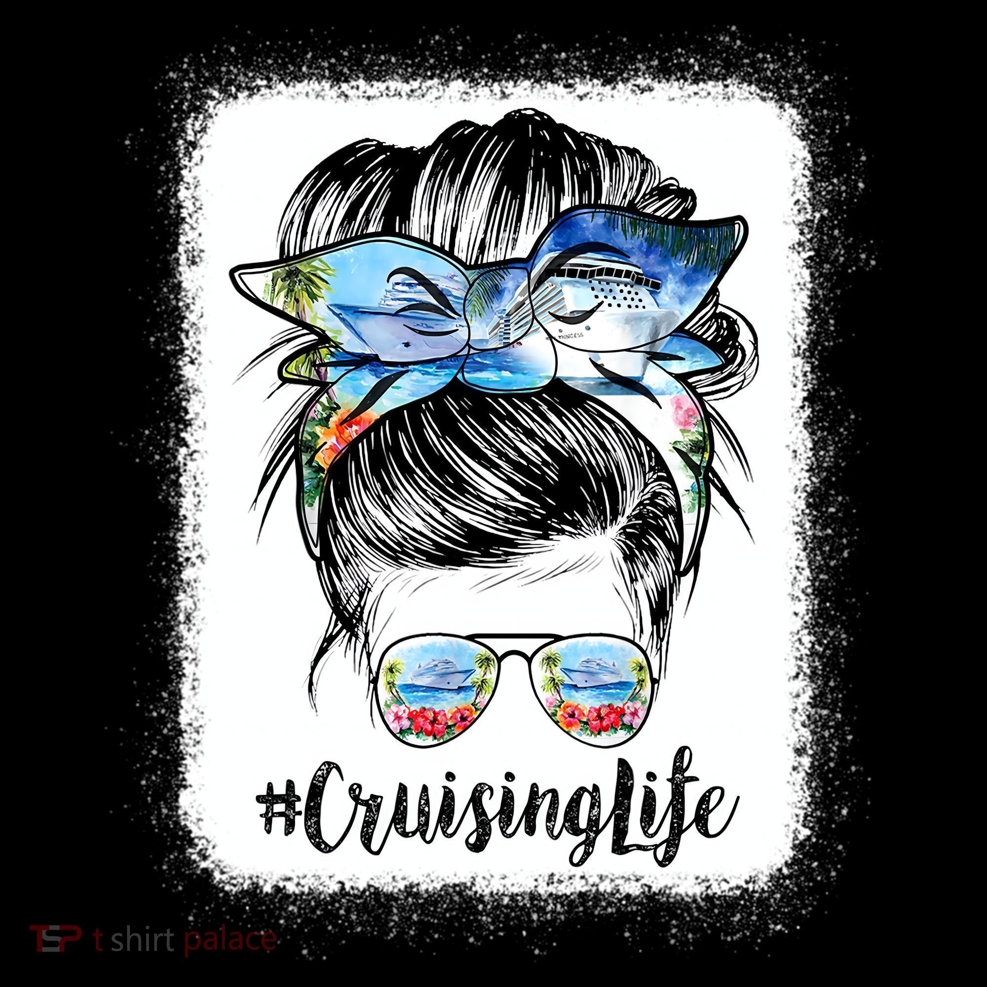 Cruising Life Cruise Messy Bun Hair Sunglasses Mom Great Gift Coffee Mug