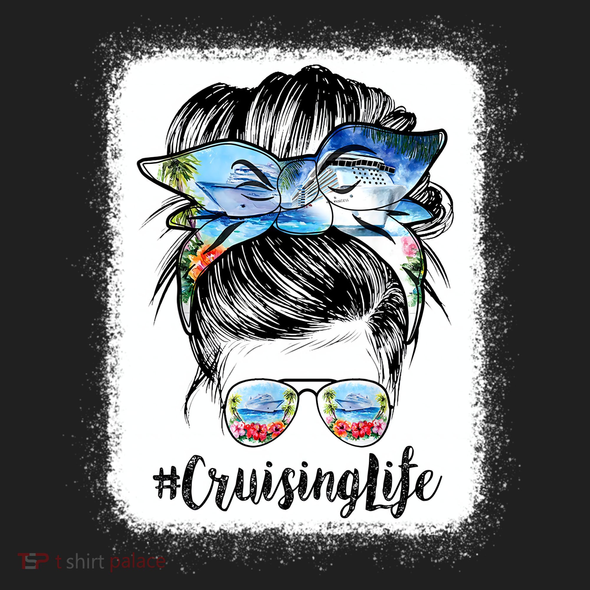 Cruising Life Cruise Messy Bun Hair Sunglasses Mom Great Gift Beanie
