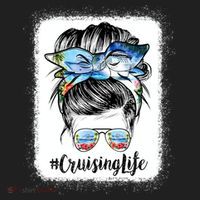 Cruising Life Cruise Messy Bun Hair Sunglasses Mom Great Gift Golf Towel thumb 3
