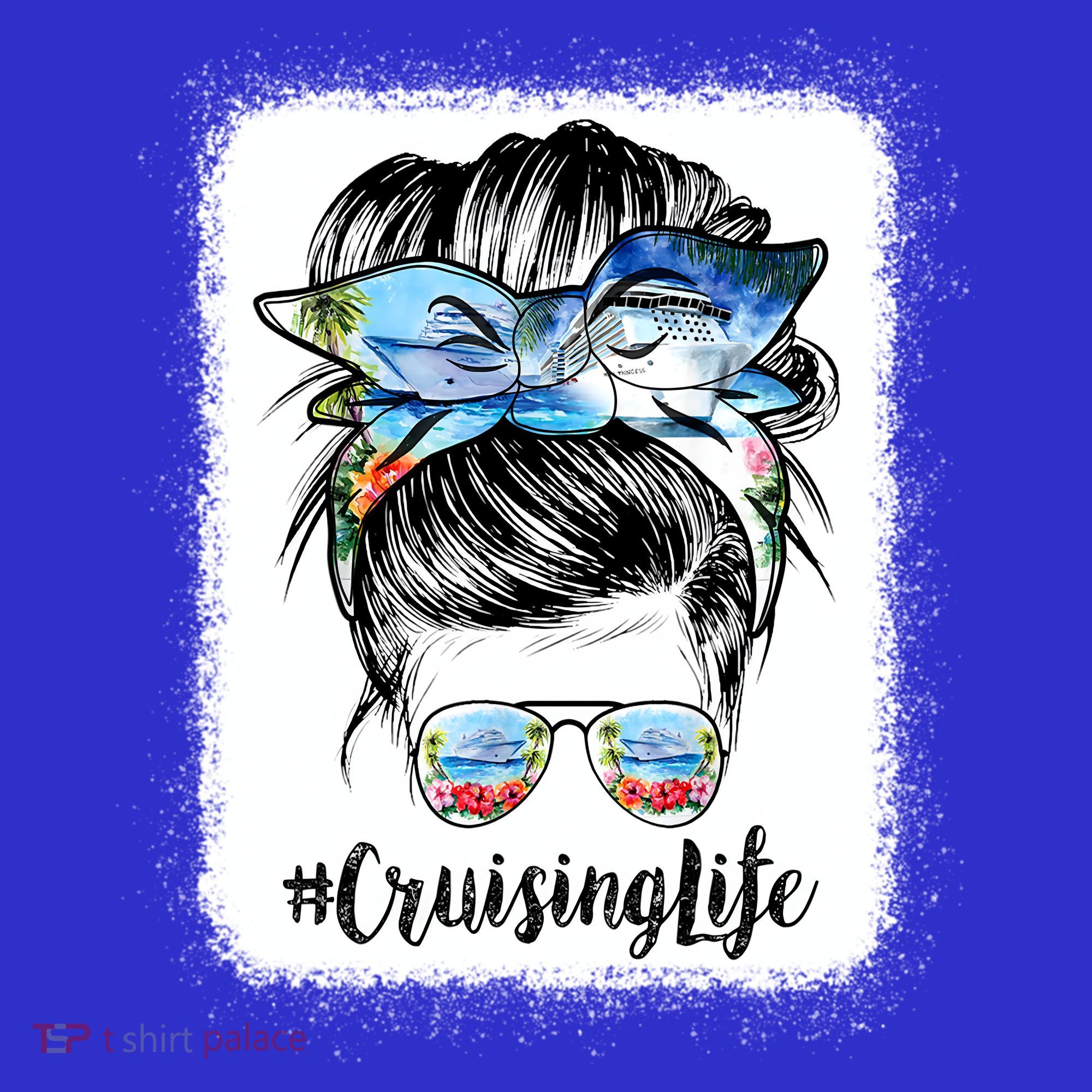 Cruising Life Cruise Messy Bun Hair Sunglasses Mom Great Gift Polo