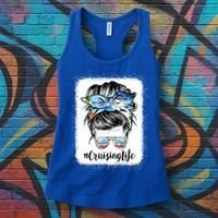 Cruising Life Cruise Messy Bun Hair Sunglasses Mom Great Gift Women's Tank Top thumb 3