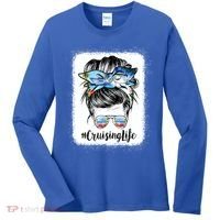 Cruising Life Cruise Messy Bun Hair Sunglasses Mom Great Gift Women's Long Sleeve Shirt thumb 0