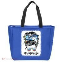 Cruising Life Cruise Messy Bun Hair Sunglasses Mom Great Gift Tote Bag thumb 0