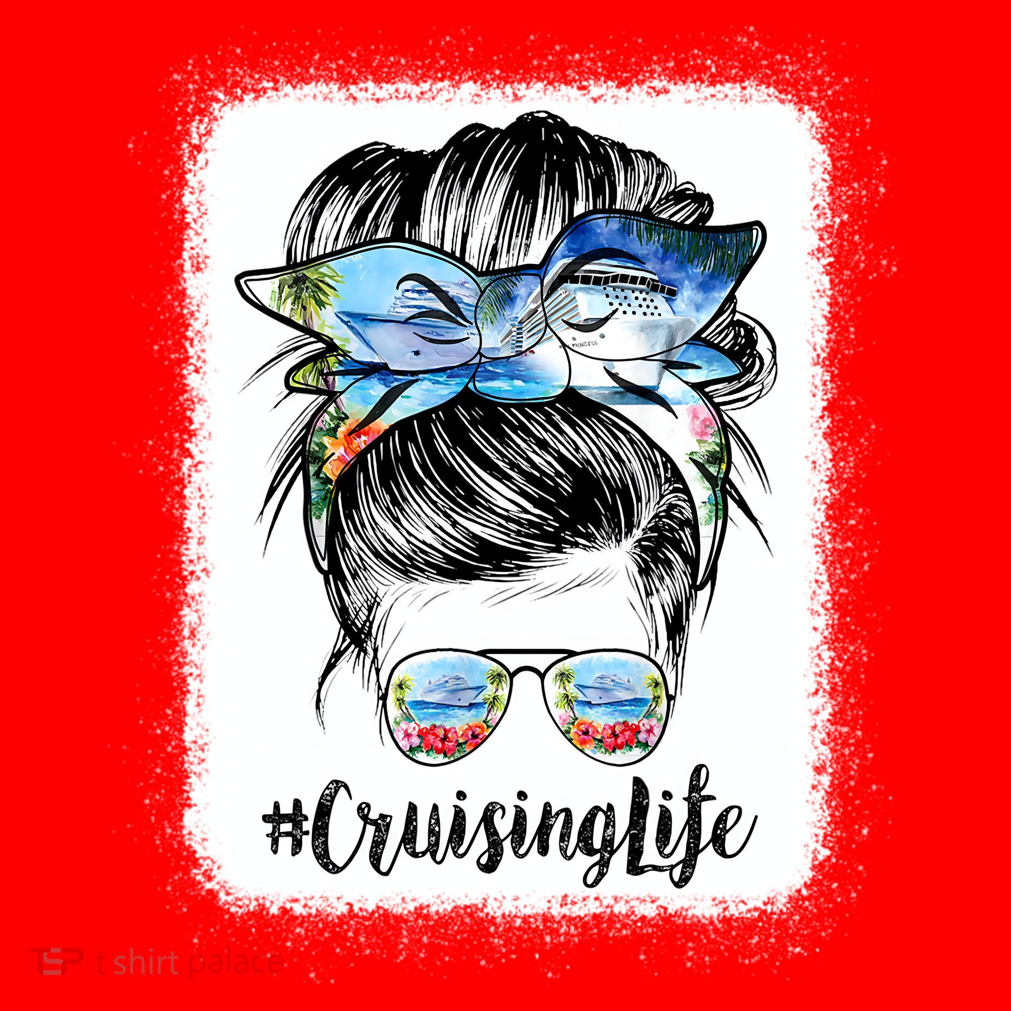 Cruising Life Cruise Messy Bun Hair Sunglasses Mom Great Gift Santa Hat