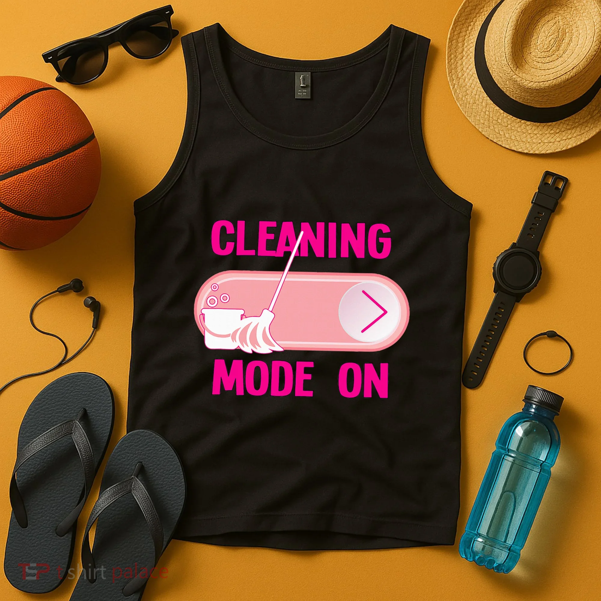 Cleaning Lady Cleaning Mode On Housekeeper Tank Top