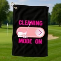 Cleaning Lady Cleaning Mode On Housekeeper Golf Towel thumb 1