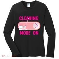 Cleaning Lady Cleaning Mode On Housekeeper Women's Long Sleeve Shirt thumb 0
