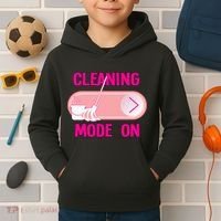 Cleaning Lady Cleaning Mode On Housekeeper Kids Hoodie thumb 2