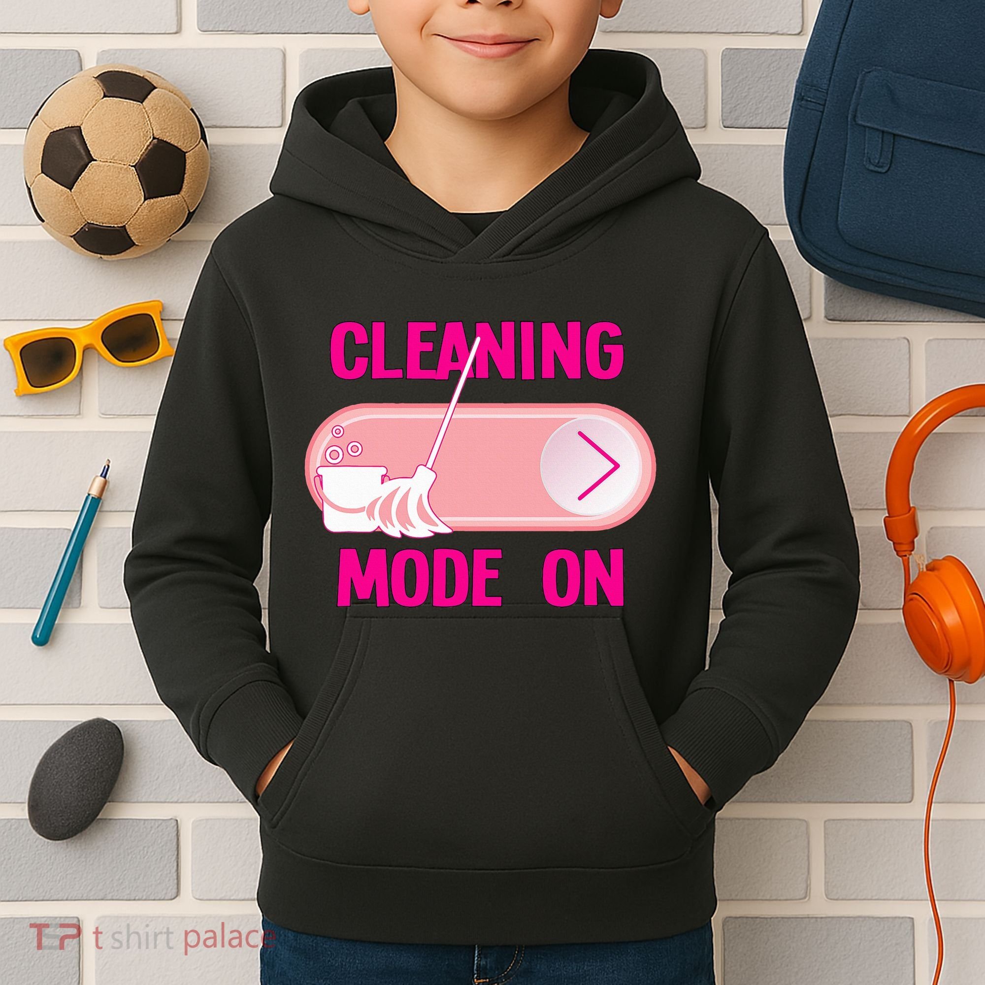 Cleaning Lady Cleaning Mode On Housekeeper Kids Hoodie