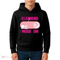 Cleaning Lady Cleaning Mode On Housekeeper Kids Hoodie thumb 4