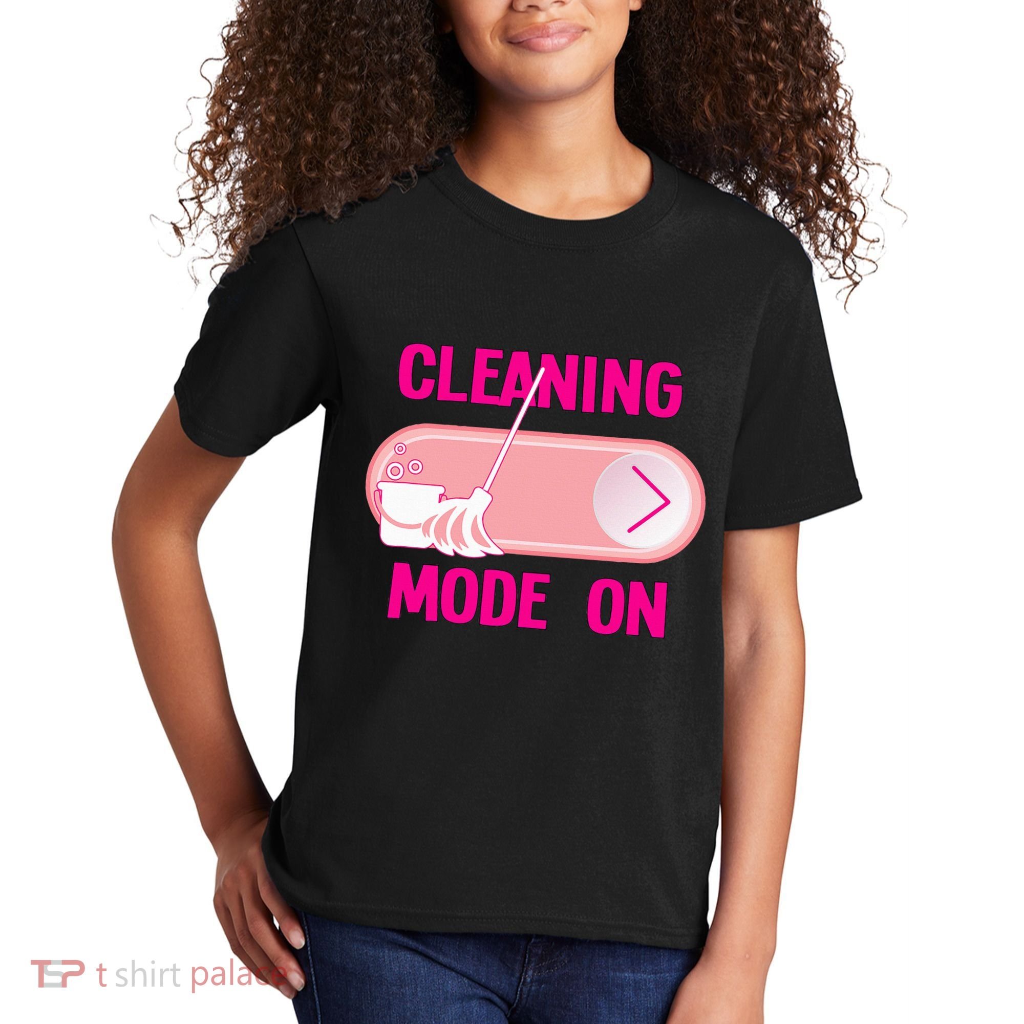 Cleaning Lady Cleaning Mode On Housekeeper Kids T-Shirt