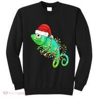 Christmas Lights Chameleon Wearing Xmas Hat Chameleon Lover Sweatshirt thumb 0