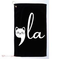 Comma La Cat Lady Kamala Harris Golf Towel thumb 0