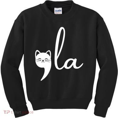 Comma La Cat Lady Kamala Harris Kids Sweatshirt
