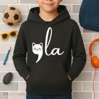 Comma La Cat Lady Kamala Harris Kids Hoodie thumb 2
