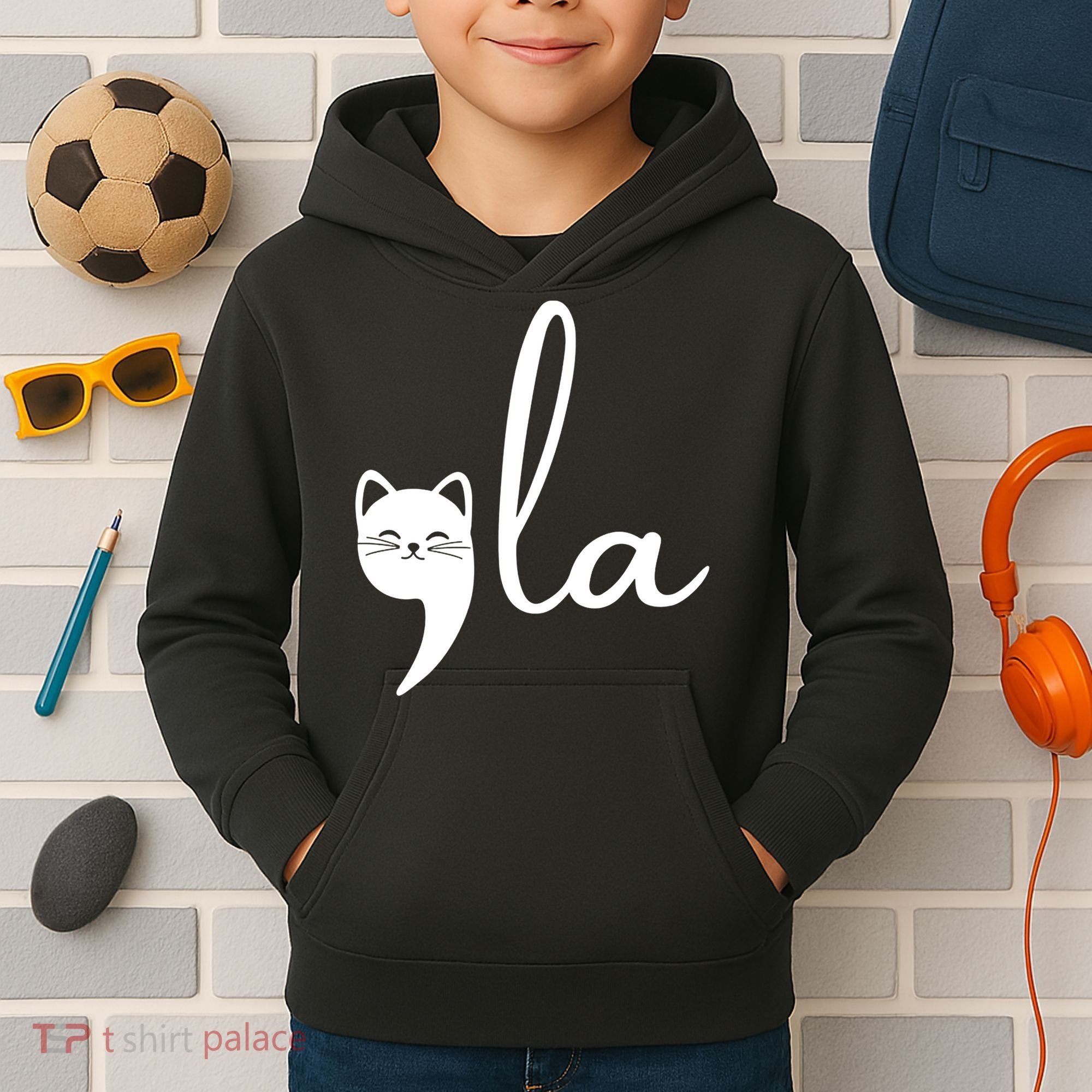 Comma La Cat Lady Kamala Harris Kids Hoodie