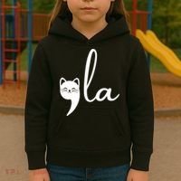 Comma La Cat Lady Kamala Harris Kids Hoodie thumb 3