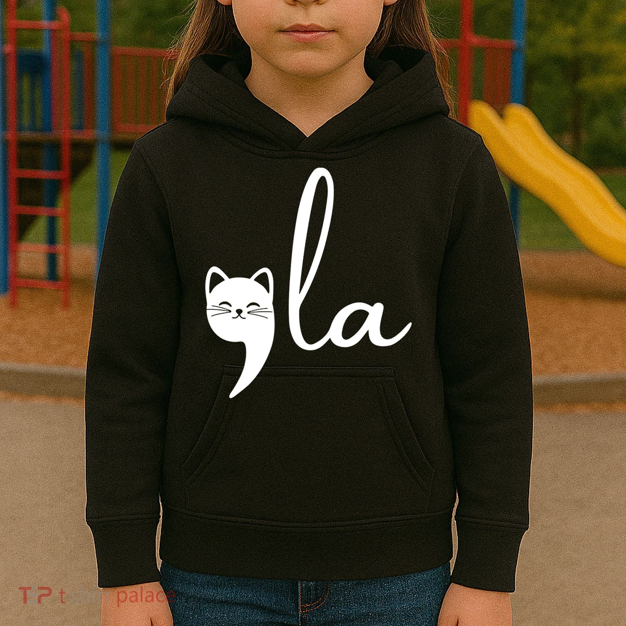Comma La Cat Lady Kamala Harris Kids Hoodie