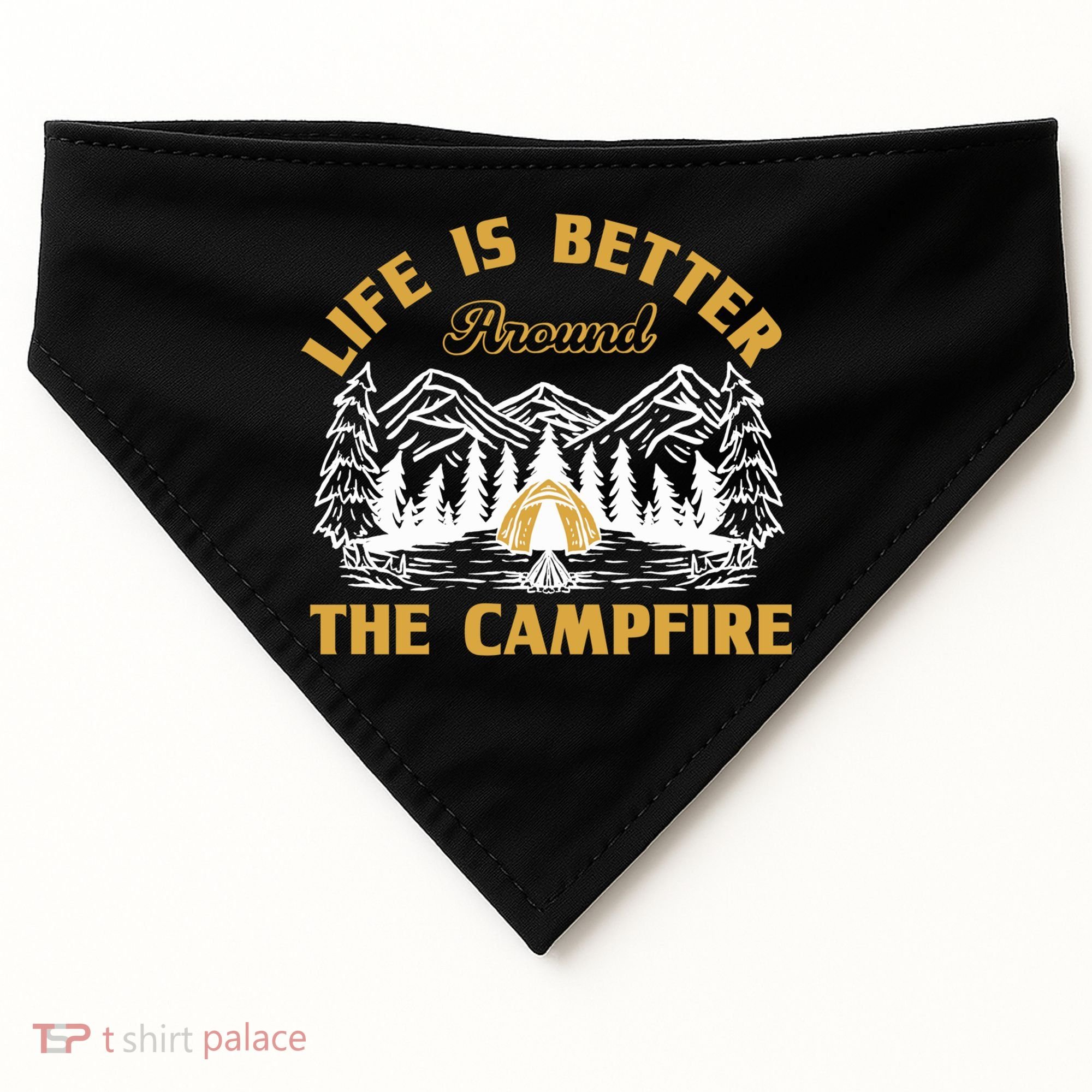 Campfire Lovers Campers Life Is Better Around The Campfire Gift USA-Made Doggie Bandana