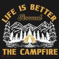 Campfire Lovers Campers Life Is Better Around The Campfire Gift USA-Made Doggie Bandana thumb 2