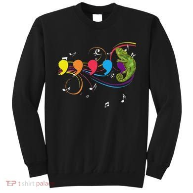 Chameleon Lizard Colorful Musical Notes Comma Animal Lover Sweatshirt