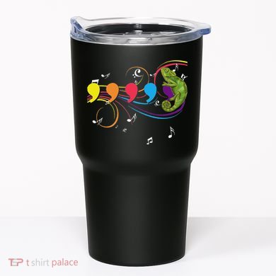 Chameleon Lizard Colorful Musical Notes Comma Animal Lover Tumbler