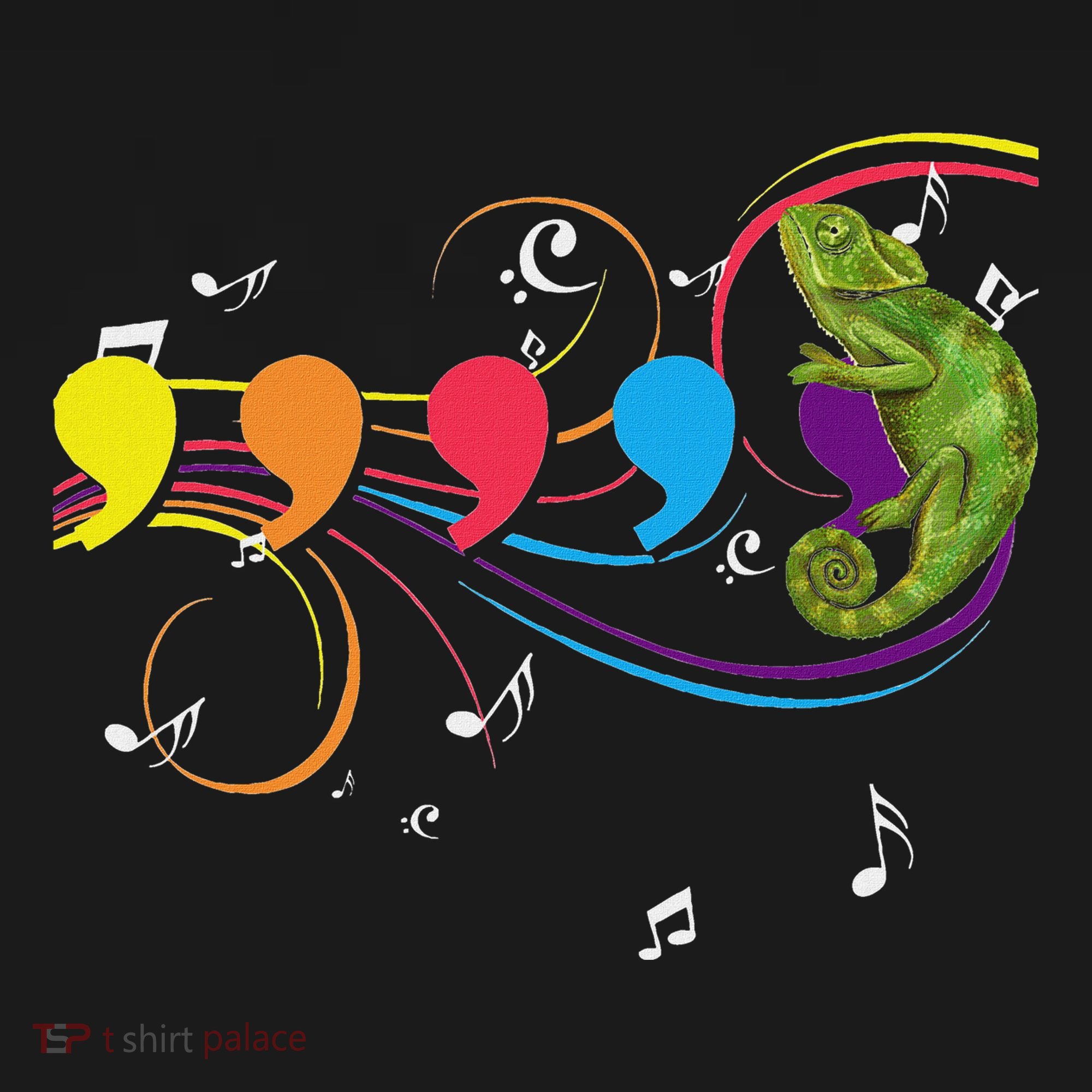 Chameleon Lizard Colorful Musical Notes Comma Animal Lover Visor