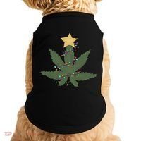 Cannabis Leaf Christmas Tree Funny Weed Xmas Gift Doggie Tank thumb 0