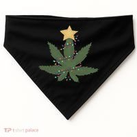 Cannabis Leaf Christmas Tree Funny Weed Xmas Gift USA-Made Doggie Bandana thumb 0