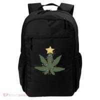Cannabis Leaf Christmas Tree Funny Weed Xmas Gift Backpack thumb 0
