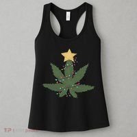 Cannabis Leaf Christmas Tree Funny Weed Xmas Gift Women's Tank Top thumb 3
