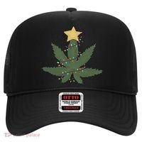 Cannabis Leaf Christmas Tree Funny Weed Xmas Gift Hat thumb 0