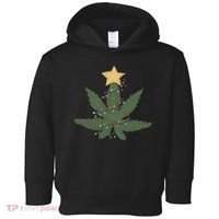 Cannabis Leaf Christmas Tree Funny Weed Xmas Gift Toddler Hoodie thumb 0