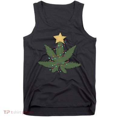 Cannabis Leaf Christmas Tree Funny Weed Xmas Gift Tank Top