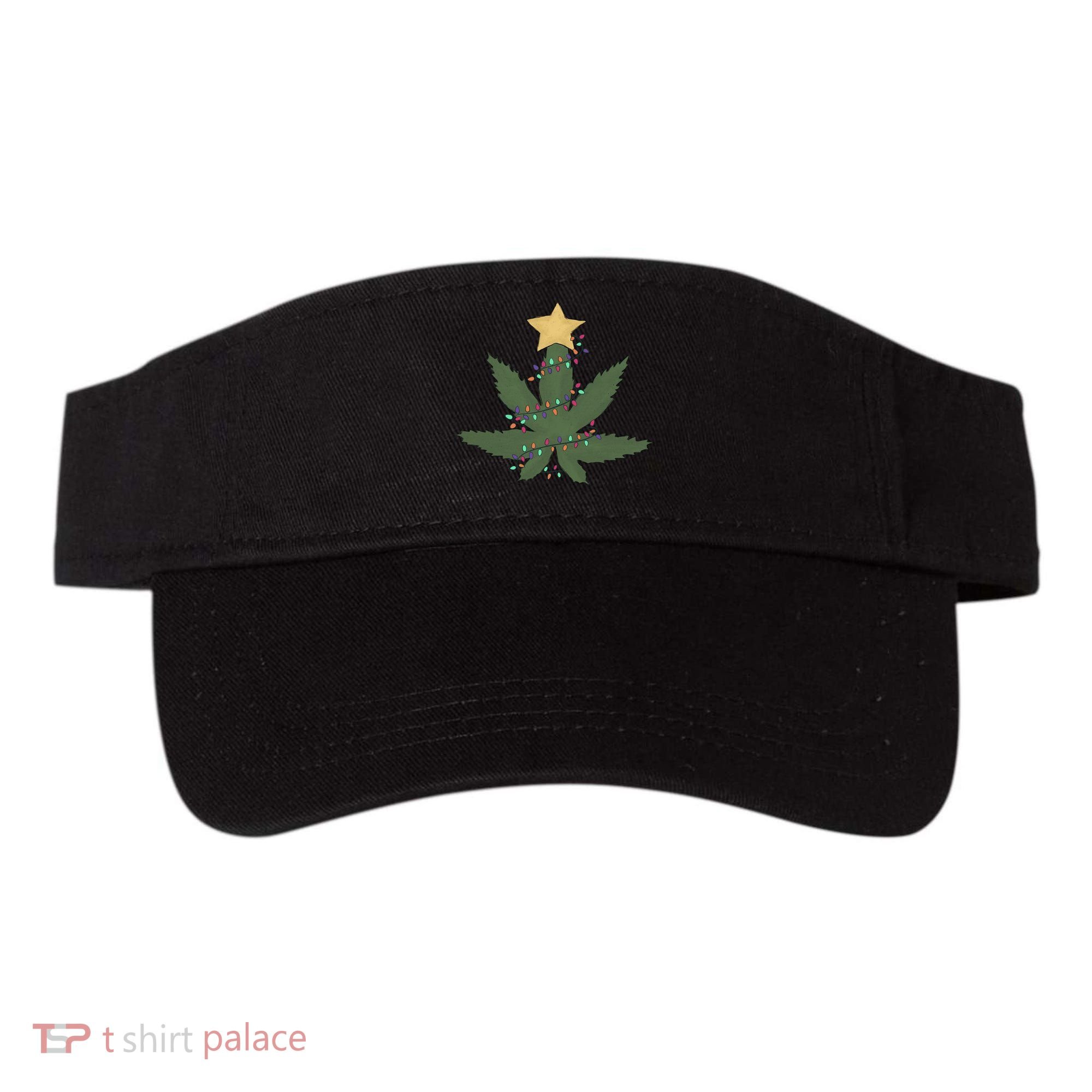 Cannabis Leaf Christmas Tree Funny Weed Xmas Gift Visor