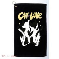 Cat Love Cute Gift Golf Towel thumb 0