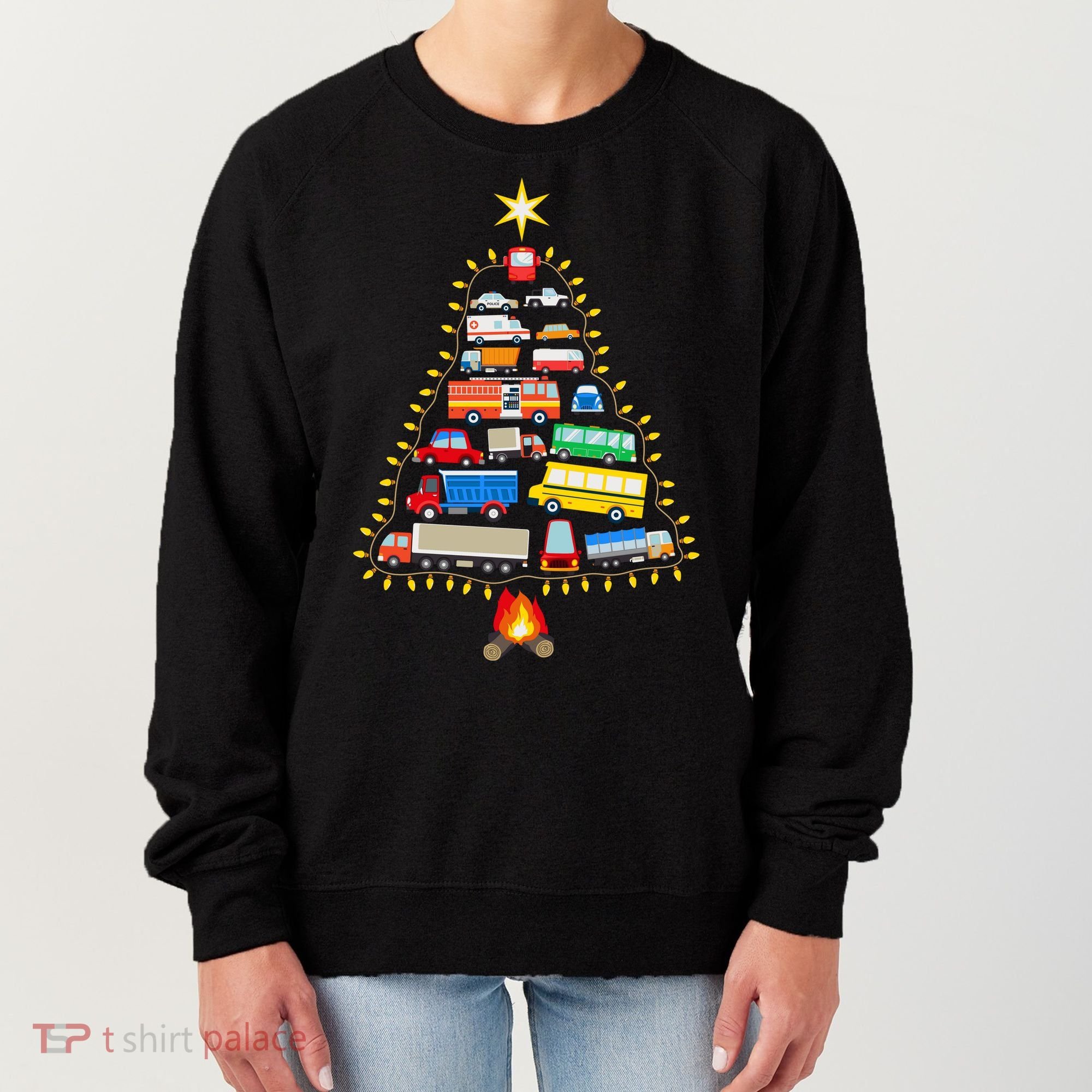 Car Lover Christmas Tree Cute Gift Women's Sweatshirt