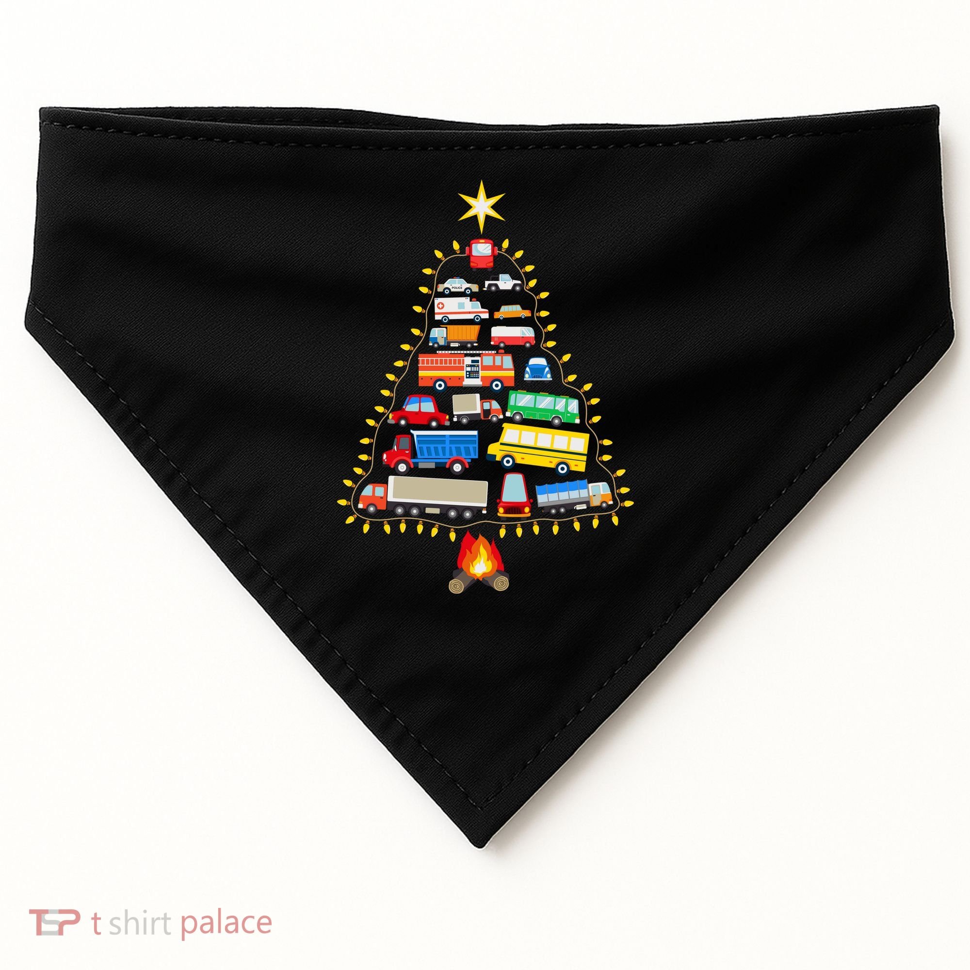 Car Lover Christmas Tree Cute Gift USA-Made Doggie Bandana
