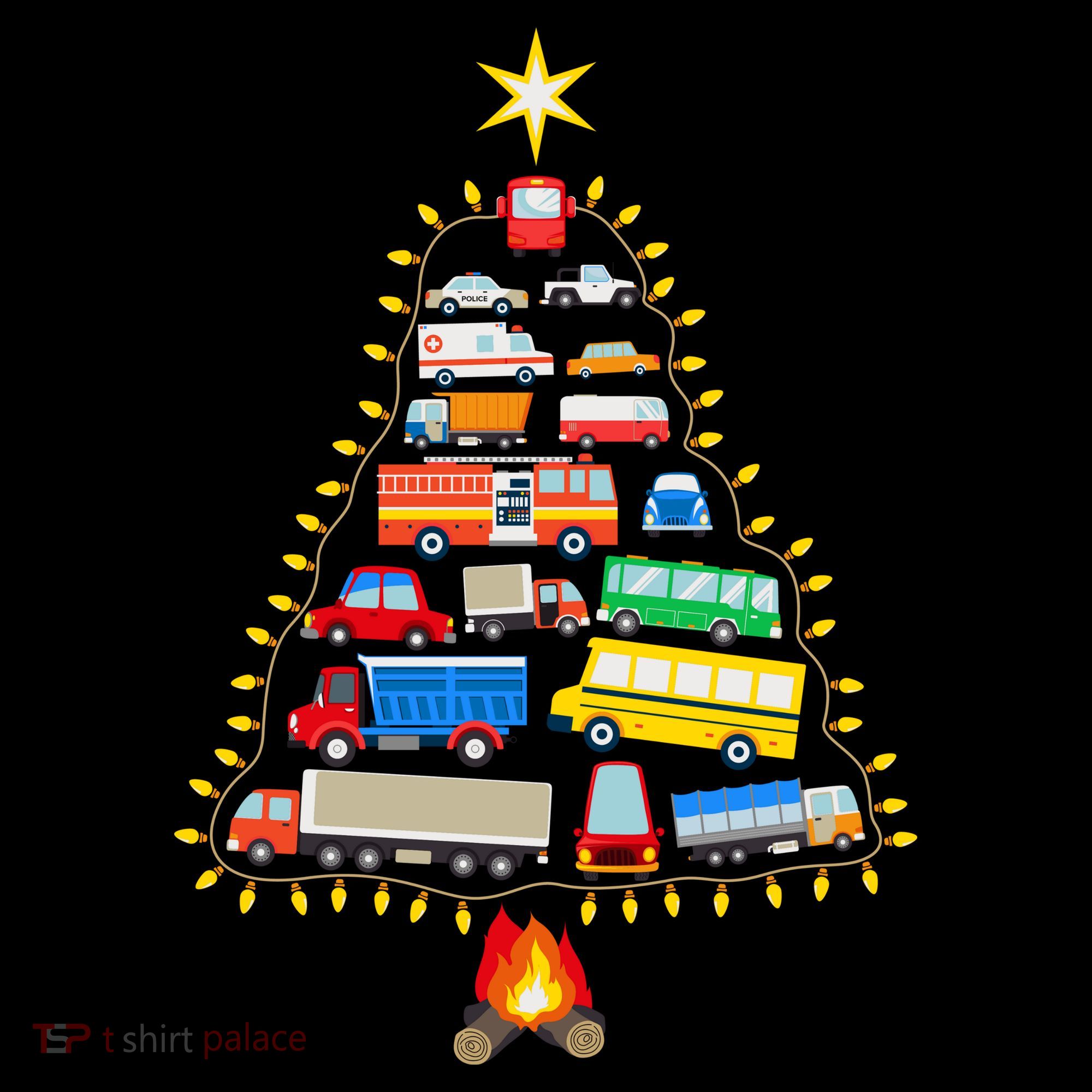 Car Lover Christmas Tree Cute Gift Toddler Hoodie