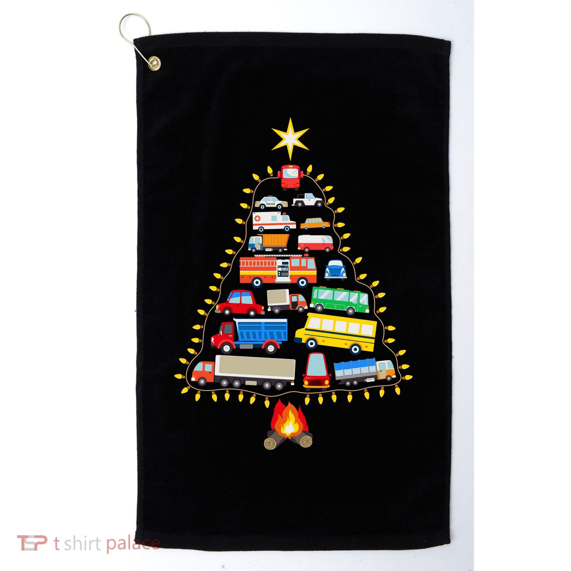 Car Lover Christmas Tree Cute Gift Golf Towel