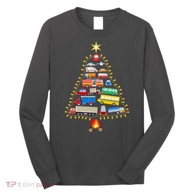 Car Lover Christmas Tree Cute Gift Long Sleeve Shirt