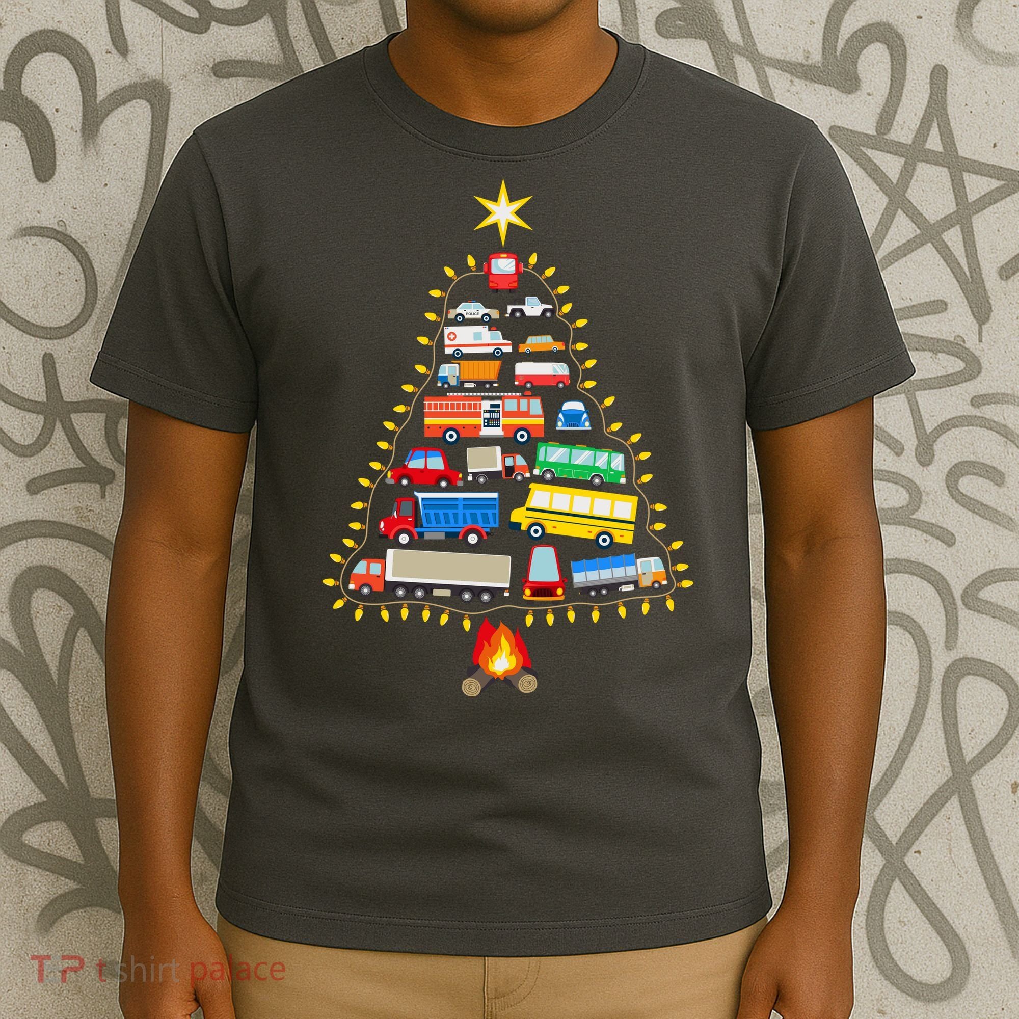 Car Lover Christmas Tree Cute Gift T-Shirt