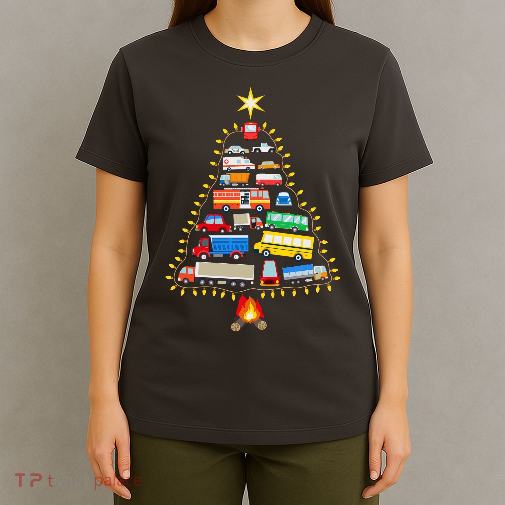 Car Lover Christmas Tree Cute Gift T-Shirt