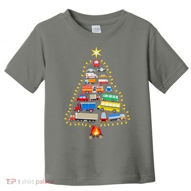 Car Lover Christmas Tree Cute Gift Toddler T-Shirt